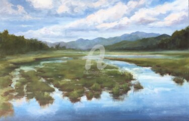 Painting titled "Where the Rivers co…" by B.Rossitto, Original Artwork, Oil