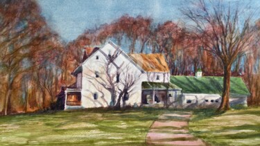 Painting titled "Chester Farmhouse A…" by B.Rossitto, Original Artwork, Watercolor
