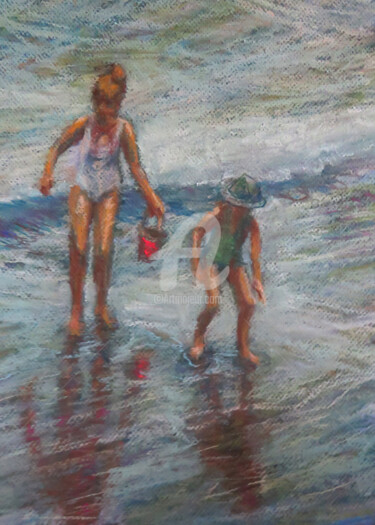 Painting titled "By the sea" by B.Rossitto, Original Artwork, Pastel