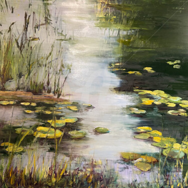 Painting titled "Tranquility" by B.Rossitto, Original Artwork, Oil Mounted on Aluminium