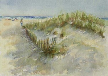 Painting titled "Dune Walk" by B.Rossitto, Original Artwork, Watercolor