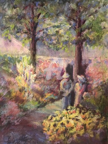 Painting titled "Primrose Path" by B.Rossitto, Original Artwork, Watercolor