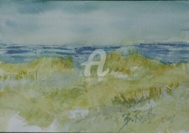 Картина под названием "Beach Path 5x7" - B.Rossitto, Подлинное произведение искусства, Масло