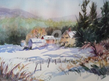 Painting titled "New England Winter…" by B.Rossitto, Original Artwork, Oil