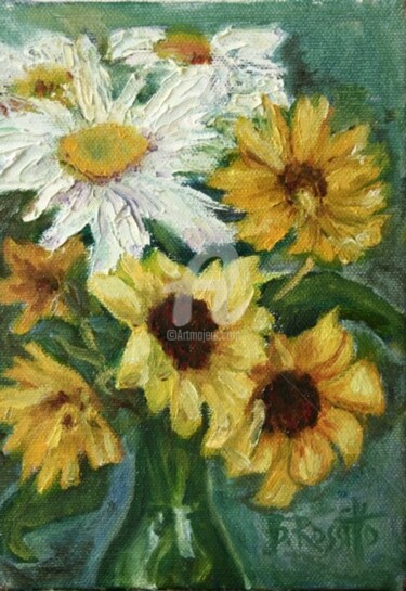 Pintura intitulada "Sunny Bouquet" por B.Rossitto, Obras de arte originais, Óleo