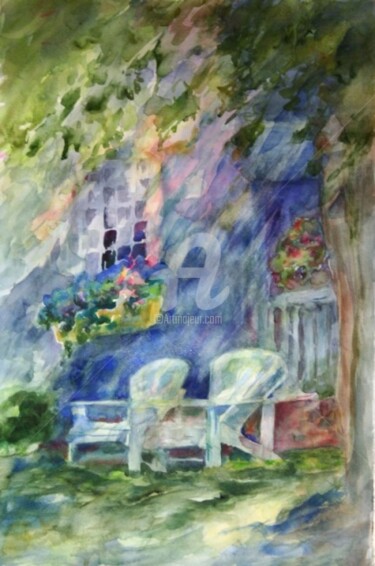 Painting titled "Emmy Lou's Chairs" by B.Rossitto, Original Artwork, Oil