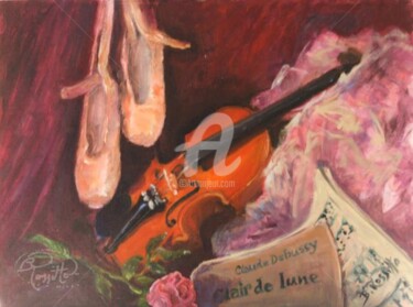 Painting titled "Claire de Lune" by B.Rossitto, Original Artwork, Oil