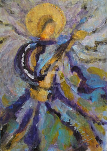 Pittura intitolato "Angelic Muse I" da B.Rossitto, Opera d'arte originale, Acrilico Montato su Altro pannello rigido