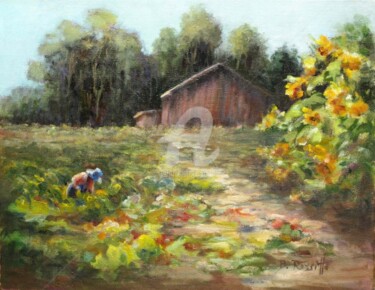Peinture intitulée "The Community Garden" par B.Rossitto, Œuvre d'art originale, Huile