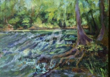 Painting titled "The Rapids" by B.Rossitto, Original Artwork, Oil