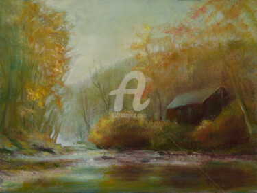 Painting titled "Autumn Light" by B.Rossitto, Original Artwork, Oil