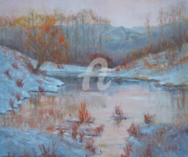 Painting titled "First Snow of the S…" by B.Rossitto, Original Artwork, Oil