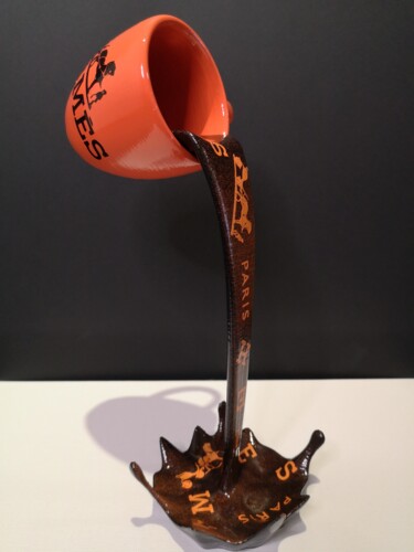 Sculpture titled "A cup of Café Grand…" by Brother X, Original Artwork, Spray paint