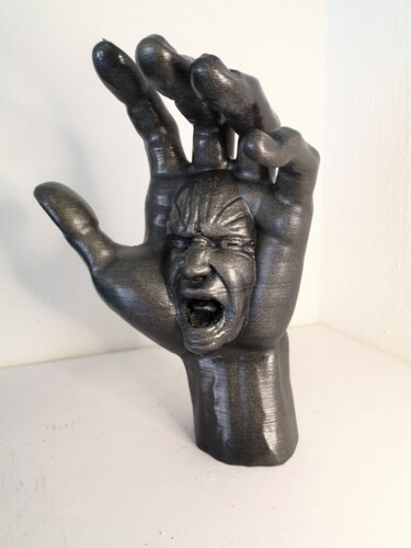 Sculpture titled "Talk to the hand" by Brother X, Original Artwork, 3D Modeling