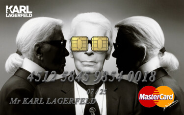 Obrazy i ryciny zatytułowany „Larl Lagerfeld Mast…” autorstwa Brother X, Oryginalna praca, Cyfrowy wydruk Zamontowany na Alu…