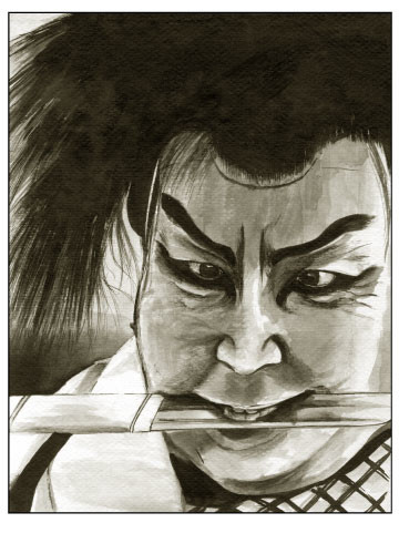 Drawing titled "Kabuki" by Tony Guaraldi-Brown, Original Artwork