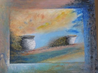 Peinture intitulée "Les deux pots" par Pierre Bruet, Œuvre d'art originale