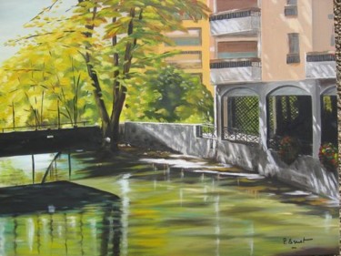 Peinture intitulée "Annecy - quai des c…" par Pierre Bruet, Œuvre d'art originale