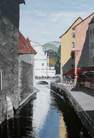 Peinture intitulée "Annecy - lumière su…" par Pierre Bruet, Œuvre d'art originale