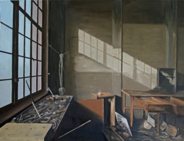 Peinture intitulée "L'atelier abandonné" par Pierre Bruet, Œuvre d'art originale