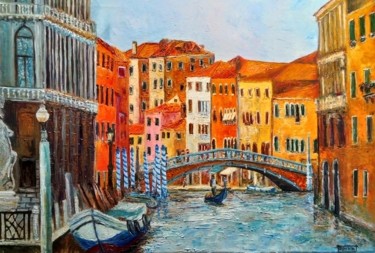 Peinture intitulée "Venise" par Joel Brugeron, Œuvre d'art originale, Huile