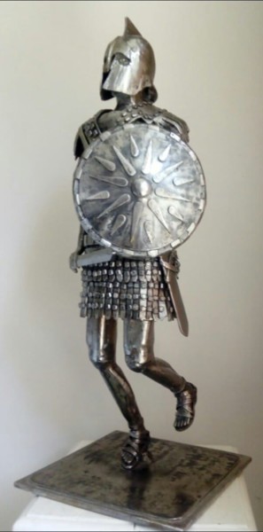 Sculpture intitulée "Hoplite" par Mathieu Brulant (MetalDeco), Œuvre d'art originale, Acier inoxydable