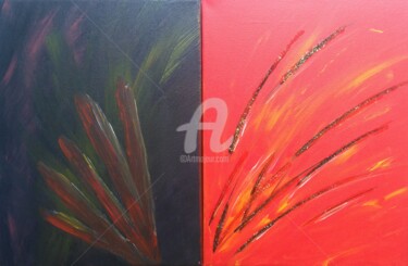 Schilderij getiteld "2 Visions for 1 Lif…" door Bloem, Origineel Kunstwerk, Acryl