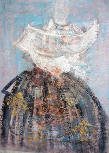 Pittura intitolato "Figura frammenti ne…" da Bruna Marelli, Opera d'arte originale, Acrilico
