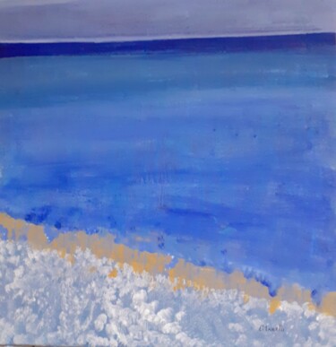 Peinture intitulée "Spiaggia dorata" par Bruna Marelli, Œuvre d'art originale, Acrylique