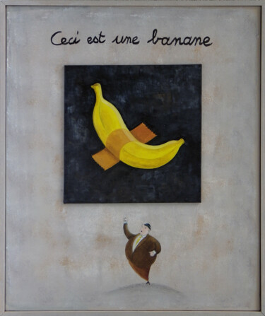 Malarstwo zatytułowany „Musa balbisinia art…” autorstwa Bruno Aimetti, Oryginalna praca, Olej Zamontowany na Drewniana rama…