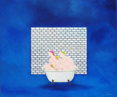 Peinture intitulée "Bain de jouvence" par Bruno Aimetti, Œuvre d'art originale, Huile Monté sur artwork_cat.
