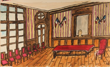 Painting titled "Salle des mariages" by Bruno Barbier, Original Artwork, Acrylic