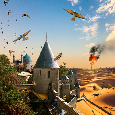Arts numériques intitulée "Bagdad Cité / Cité…" par Bruno Béghin, Œuvre d'art originale, Photographie numérique Monté sur Au…