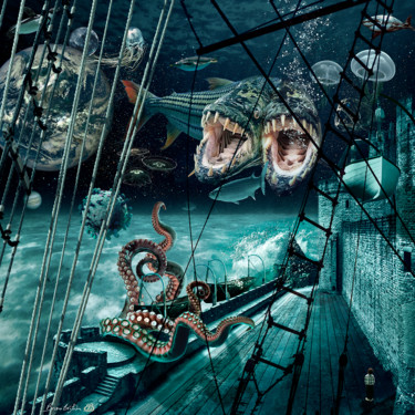 Enfance V Digital Arts με τίτλο "Enfance V" από Bruno Béghin, Αυθεντικά έργα τέχνης, Φωτογραφία Μοντάζ Τοποθετήθηκε στο Αλουμίνιο