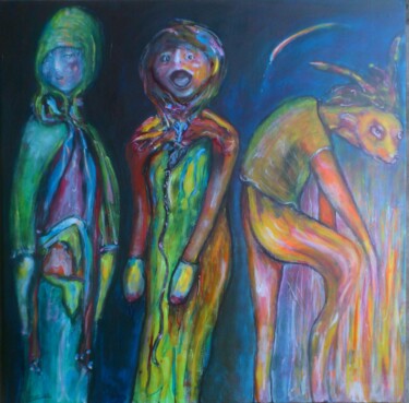 Картина под названием "Gilet jaune" - Bruno Briatte, Подлинное произведение искусства, Акрил