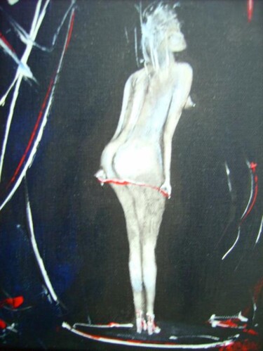 Painting titled "tissu rouge" by Bruno Briatte, Original Artwork, Oil