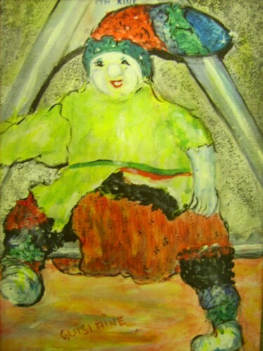 Peinture intitulée "Filou ma kiné" par Bruno Briatte, Œuvre d'art originale, Huile