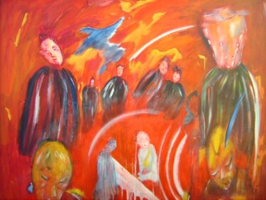 Painting titled "Les fantômes d'êtres" by Bruno Briatte, Original Artwork, Oil