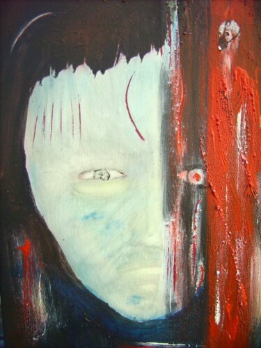 Painting titled "Les masques" by Bruno Briatte, Original Artwork, Oil