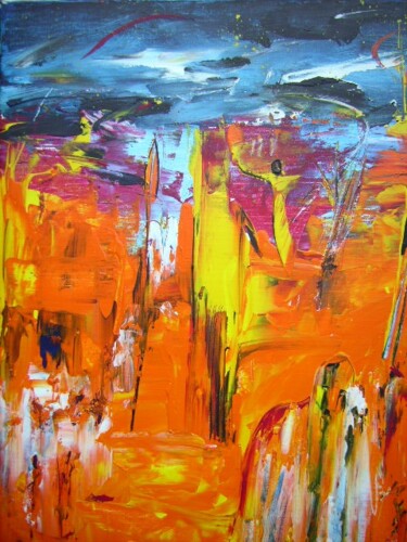 Painting titled "Le gardien du bonhe…" by Bruno Briatte, Original Artwork, Oil