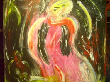 Peinture intitulée "Féline" par Bruno Briatte, Œuvre d'art originale, Huile