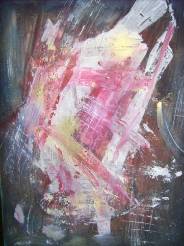 Painting titled "L'ange blanc" by Bruno Briatte, Original Artwork, Oil