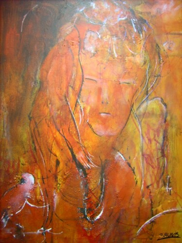 Painting titled "Dans la sagesse" by Bruno Briatte, Original Artwork, Oil
