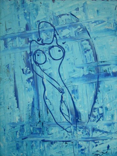 Peinture intitulée "corps bleu" par Bruno Briatte, Œuvre d'art originale