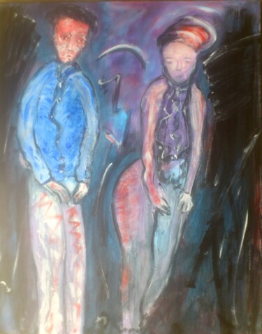 Painting titled "Anonymes-93x73.jpg" by Bruno Briatte, Original Artwork, Acrylic
