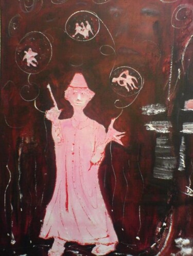 Peinture intitulée "The pink magic" par Bruno Briatte, Œuvre d'art originale, Huile