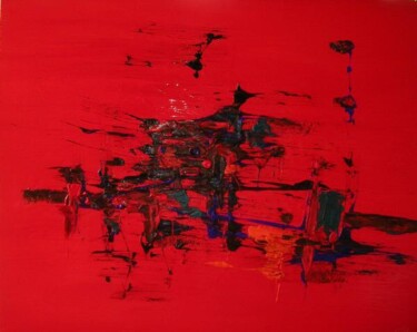 Peinture intitulée "Design red art" par Bruno Cantais, Œuvre d'art originale
