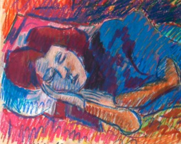 Pittura intitolato "Dormiente" da Bruno Carcereri, Opera d'arte originale, Pastello