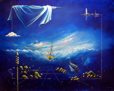 绘画 标题为“Pêcheurs de nuages” 由Bruno Chevalier-Costard, 原创艺术品, 油