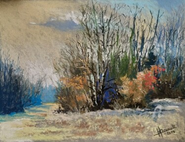 Painting titled "Vaux sur Vienne" by Bruno Devault, Original Artwork, Pastel